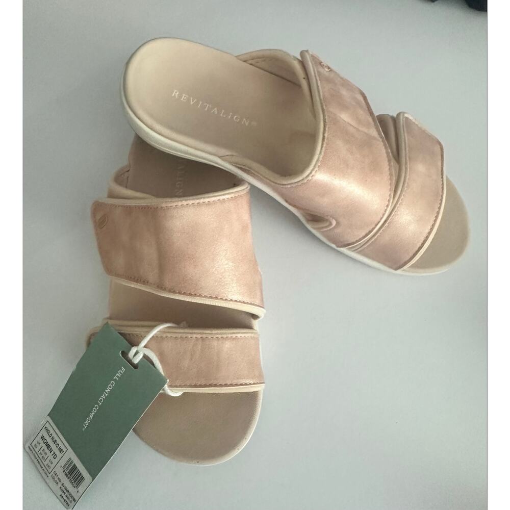 Revitalign Orthotic Slide Sandals - Kholo Nuevo Metallic Rose Gold NWT Size7D - Picture 6 of 9